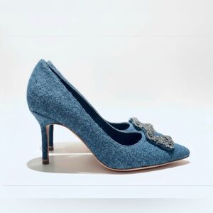 MANOLO BLAHNIK blue Hanghisi heels / pumps  NWT